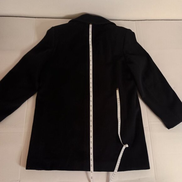 Talbots 100% Wool Black Double-Breasted Peacoat Women’s Size 10 Classic Coat - Picture 13 of 16